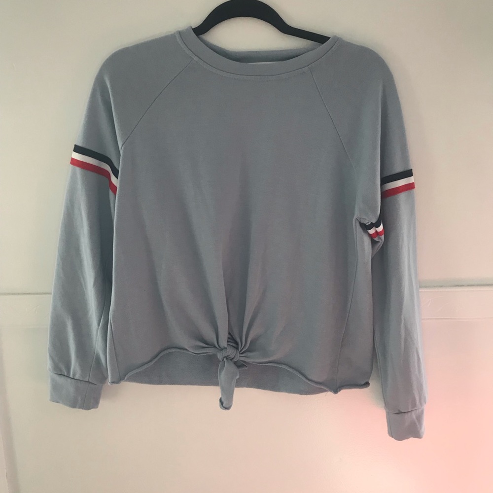 Long-sleeved Light Blue Top